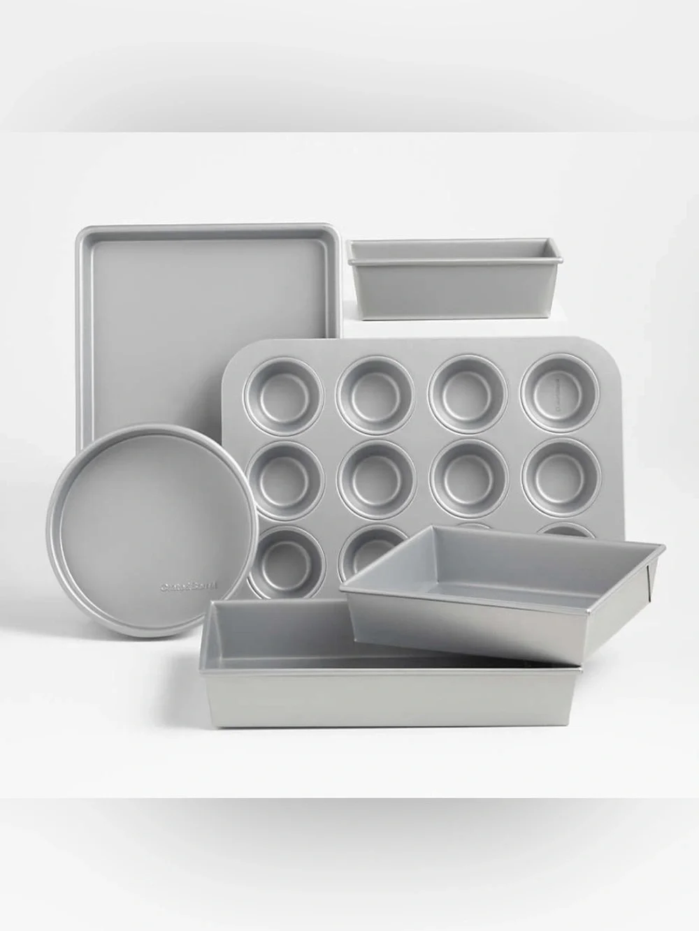Crate & Barrel Silver 6-Piece Silver Silicone Nonstick Bakeware Set